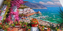 Load image into Gallery viewer, Amalfi painting by Gio Sannino painter &quot;Flowey terrace - horizontal version&quot; original canvas Italy
