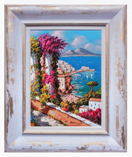 Load image into Gallery viewer, Naples painting by Gio Sannino painter &quot;Posillipo seascape&quot; original canvas artwork Italy
