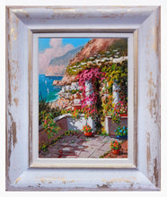 Load image into Gallery viewer, Positano painting by Gio Sannino painter &quot;Flowered seaside small version&quot; original canvas artwork Italy
