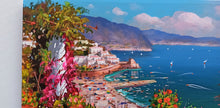 Load image into Gallery viewer, Amalfi painting by Gio Sannino painter &quot;Pointview on the coast&quot; landscape original canvas artwork Italy
