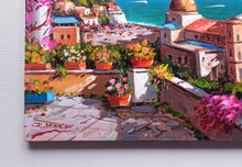 Load image into Gallery viewer, Positano painting by Gio Sannino painter &quot;View from the terrace&quot; landscape original canvas artwork Italy
