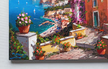 Load image into Gallery viewer, Sorrento painting by Gio Sannino painter &quot;View of the gulf&quot; landscape original canvas artwork Italy
