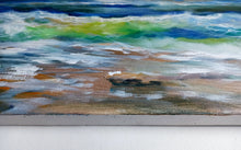 Load image into Gallery viewer, Sea painting by Mario Smeraglia &quot;Swell at sunset&quot; original artwork canvas Italian painter
