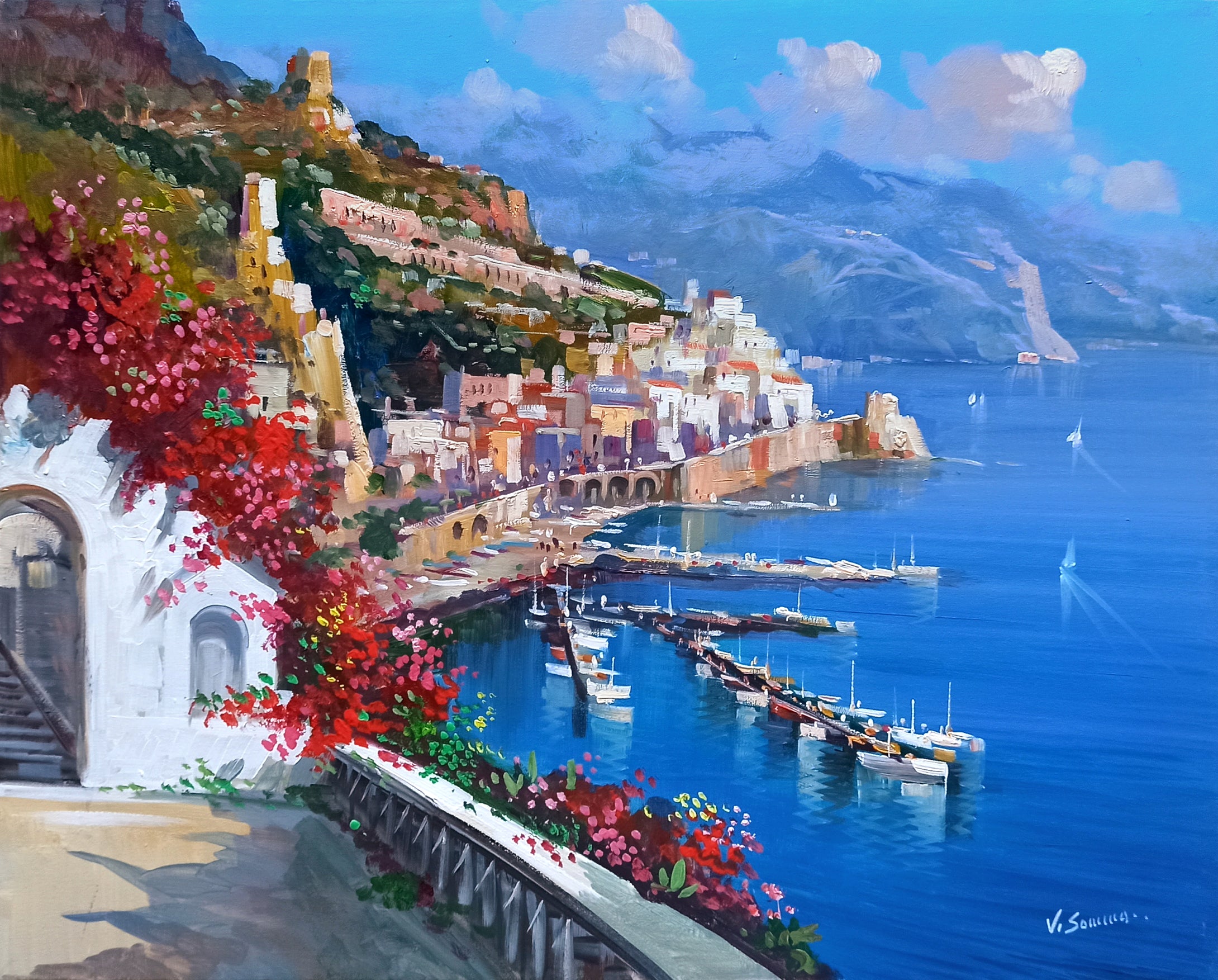 Amalfi painting by Vincenzo Somma 