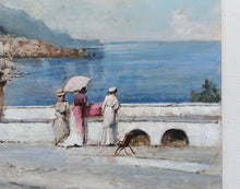 Load image into Gallery viewer, Amalfi painting by Francesco Tammaro painter &quot;Pay homage to Amalfi&quot;  old Italy seaside scene
