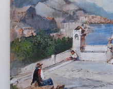 Load image into Gallery viewer, Amalfi painting by Francesco Tammaro painter &quot;Pay homage to Amalfi&quot;  old Italy seaside scene
