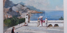 Load image into Gallery viewer, Amalfi painting by Francesco Tammaro painter &quot;Pay homage to Amalfi&quot;  old Italy seaside scene
