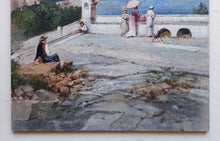 Load image into Gallery viewer, Amalfi painting by Francesco Tammaro painter &quot;Pay homage to Amalfi&quot;  old Italy seaside scene
