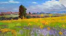 Load image into Gallery viewer, Tuscany painting, by Andrea Borella painter, &quot;Countryside with yellow flowers&quot;,Italy Toscana landscape
