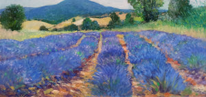 Tuscany painting Biagio Chiesi painter "Lavender field" original Italian artwork Toscana