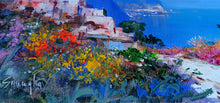 Load image into Gallery viewer, Amalfitan Coast painting,&quot;Road towards Amalfi&quot; by Mario Smeraglia,Italian painter,original Italy landscape (copia)
