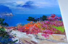 Load image into Gallery viewer, Amalfitan Coast painting,&quot;Road towards Amalfi&quot; by Mario Smeraglia,Italian painter,original Italy landscape (copia)
