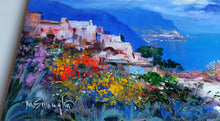 Load image into Gallery viewer, Amalfitan Coast painting,&quot;Road towards Amalfi&quot; by Mario Smeraglia,Italian painter,original Italy landscape (copia)
