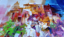 Load image into Gallery viewer, Amalfitan Coast painting ,by Mario Smeraglia &quot;A multicolored village&quot;, original,Italian seaside (copia)
