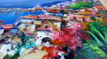 Load image into Gallery viewer, Amalfitan Coast painting ,by Mario Smeraglia &quot;Summer time&quot;, original,Italian seaside
