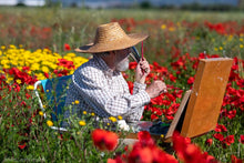 Load image into Gallery viewer, Tuscany painting by Biagio Chiesi painter &quot;Flowery impressionist landscape&quot; original Italian Toscana
