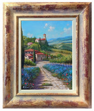 Load image into Gallery viewer, Tuscany painting landscape by Raimondo Pacini &quot;The lavender field &quot; Toscana artwork impressionist oil canvas
