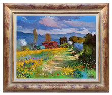 Load image into Gallery viewer, Tuscany painting by Andrea Borella painter &quot;The red house&quot; landscape original artwork Italy
