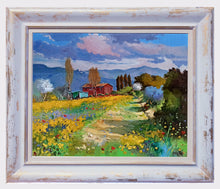 Load image into Gallery viewer, Tuscany painting by Andrea Borella painter &quot;The red house&quot; landscape original artwork Italy
