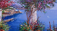 Load image into Gallery viewer, Amalfitan Coast painting by Domenico Caiazza &quot;Window on Amalfi&quot; oil canvas original
