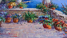 Load image into Gallery viewer, Amalfitan Coast painting by Domenico Caiazza &quot;Window on Amalfi&quot; oil canvas original
