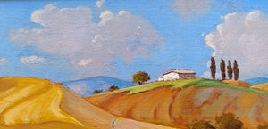 Tuscany painting by Andrea Borella painter "Toscana hills landscape" original canvas artwork Italy