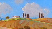 Load image into Gallery viewer, Tuscany painting by Andrea Borella painter &quot;Toscana hills landscape&quot; original canvas artwork Italy
