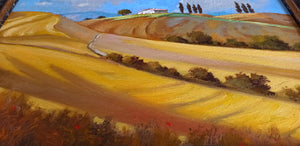 Tuscany painting by Andrea Borella painter "Toscana hills landscape" original canvas artwork Italy