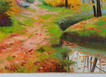 Load image into Gallery viewer, Woods painting by Andrea Borella painter &quot;Autumn underbrush&quot; impressionist original artwork Italy
