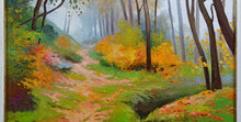 Load image into Gallery viewer, Woods painting by Andrea Borella painter &quot;Autumn underbrush&quot; impressionist original artwork Italy
