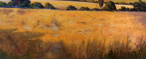 Tuscany painting,Italian painter Andrea Borella "Summer countryside - June" original oil landscape artwork Italy