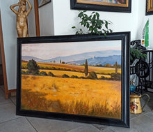 Load image into Gallery viewer, Tuscany painting,Italian painter Andrea Borella &quot;Summer countryside - June&quot; original oil landscape artwork Italy
