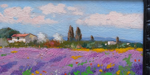 Tuscany painting landscape by Andrea Borella painter "Bloomed field" original impressionist artwork Italy