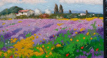 Load image into Gallery viewer, Tuscany painting landscape by Andrea Borella painter &quot;Bloomed field&quot; original impressionist artwork Italy
