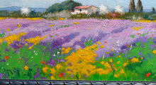 Load image into Gallery viewer, Tuscany painting landscape by Andrea Borella painter &quot;Bloomed field&quot; original impressionist artwork Italy
