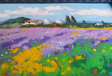 Load image into Gallery viewer, Tuscany painting landscape by Andrea Borella painter &quot;Bloomed field&quot; original impressionist artwork Italy
