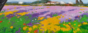 Tuscany painting landscape by Andrea Borella painter "Bloomed field" original impressionist artwork Italy