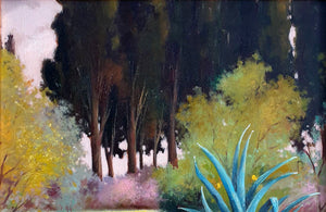 Italian painting Andrea Borella painter "The succulent plant" original landscape artwork Italy
