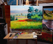 Load image into Gallery viewer, Tuscany painting by Andrea Borella painter &quot;Summer countryside&quot; landscape original canvas artwork Italy
