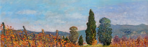 Tuscany painting Biagio Chiesi painter "Vineyard landscape" original Italian artwork Toscana