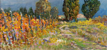 Load image into Gallery viewer, Tuscany painting Biagio Chiesi painter &quot;Autumn vineyard&quot; original Italian artwork Toscana landscape
