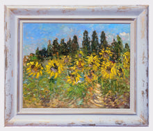 Load image into Gallery viewer, Tuscany painting Biagio Chiesi painter &quot;Dance of sunflowers&quot; original landscape artwork Italy
