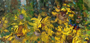 Tuscany painting Biagio Chiesi painter "Dance of sunflowers" original landscape artwork Italy