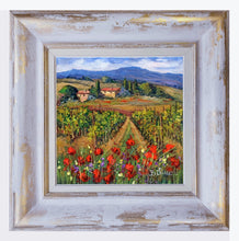 Load image into Gallery viewer, Tuscany painting by Bruno Chirici &quot;The vineyard path&quot; Toscana artwork landscape oil canvas
