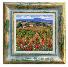 Load image into Gallery viewer, Tuscany painting by Bruno Chirici &quot;The vineyard path&quot; Toscana artwork landscape oil canvas
