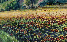Load image into Gallery viewer, Tuscany painting by Roberto Gai &quot;Sunflowers field&quot; Toscana artwork landscape oil canvas
