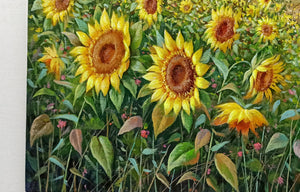 Tuscany painting landscape by Raimondo Pacini "The sunflowers valley" Toscana artwork impressionist oil canvas