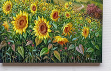 Load image into Gallery viewer, Tuscany painting landscape by Raimondo Pacini &quot;The sunflowers valley&quot; Toscana artwork impressionist oil canvas
