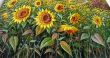 Load image into Gallery viewer, Tuscany painting landscape by Raimondo Pacini &quot;The sunflowers valley&quot; Toscana artwork impressionist oil canvas
