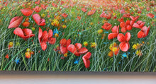 Load image into Gallery viewer, Tuscany painting by Raimondo Pacini painter &quot;Field of colorful flowers&quot; original canvas Toscana landscape
